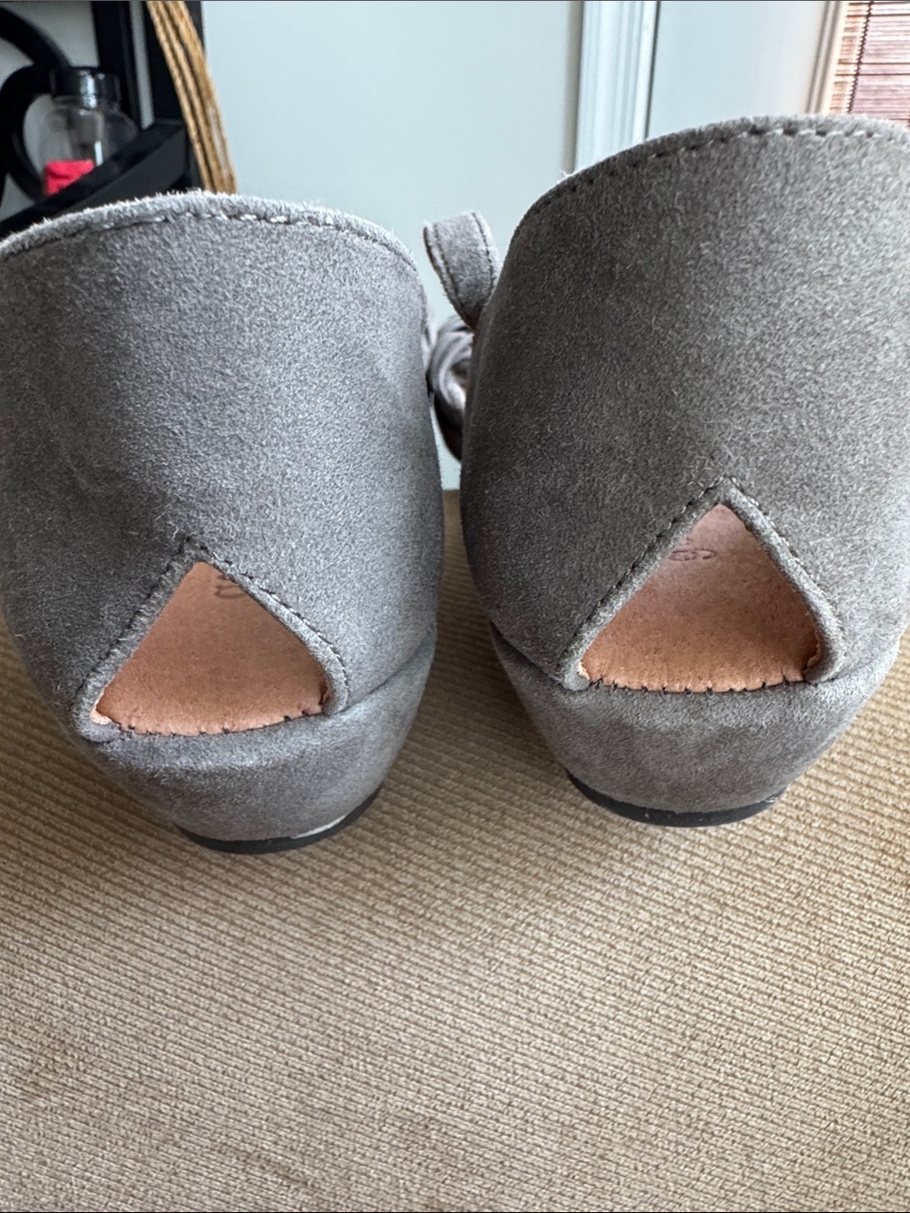 gentle souls Gray Knotted Suede Ankle-Strap Flat Sandals - Picture 3 of 5